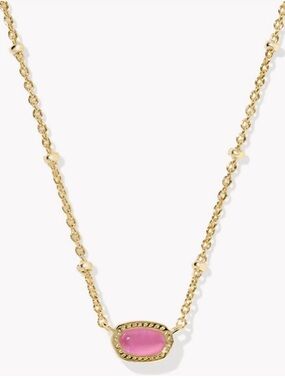 Mini Elisa Gold Satellite Short Pendant Necklace in Pink